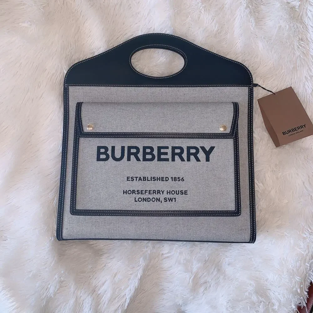 Burberry Medium Pocket Bag - Black/Tan - Picture 2 of 16